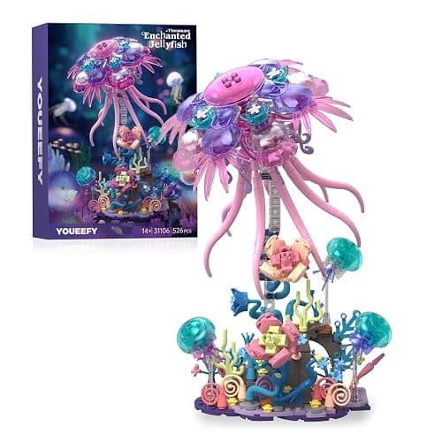 youeefy Enchanted Jellyfish Building Kit with Halloween & Christmas Festive Vibes, 526 Pcs Underwater Creature Building Blocks Set (presale) - Image 1