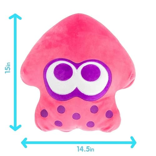 Club Mocchi-Mocchi- Nintendo Splatoon 3 Plush — Neon Pink Inkling Squid Plushie — Collectible Squishy — 15 Inch thumbnail 3