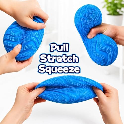 Fuzz Ball Squishy Stress Ball,Soft Fidget Squishy Fuzz Squeeze Ball for Adults,Anxiety Stress Relief Toys,Party Favors Gift for Adults (Blue Ball) thumbnail 5