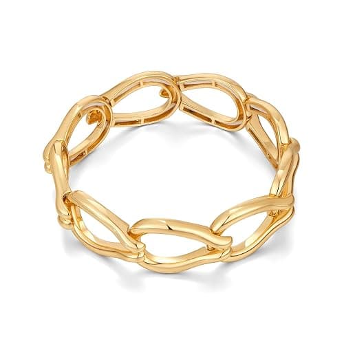 HUAYUNFANG Chunky Gold Stretch Bracelet for Women Adjustable Elastic Chain Bracelet Bold Statement Bracelet Trendy Jewelry - Image 1
