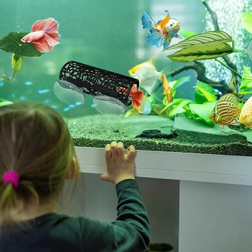 5PCS Betta Hammock & Fish Toys Set, Soft Aquarium Plants & Black Tunnel Hideout for Betta Fish Tank, Safe Decor with Suction Cups for Shrimp, SmallFish thumbnail 6