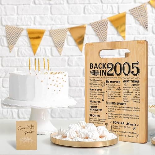 21st Birthday Gifts for Her Women,Back in 2005&Recipe for A Happy Birthday Double Sided Cutting Board Present for Women Men,21st Bday Gift Ideas,Cool Presents for 21 Year Old Woman thumbnail 6
