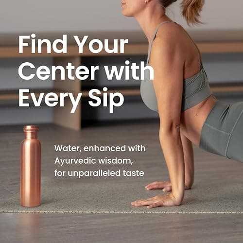 Otiem 100% Copper Water Bottle for Drinking Water, 34 Oz Smooth Finish – Stay Hydrated and Enjoy Ayurvedic Benefits – Leak-Proof, Temperature Retention, Eco-Friendly Design – Durable Copper Bottle thumbnail 2