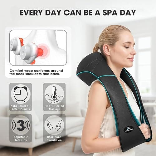 MagicMakers Shiatsu Neck Massager with Heat for Pain Relief Deep Tissue – Mothers Day Gifts for Mom, Women, Her | Ideal for Men, Dad & Him– Amazing Back & Shoulder Relief from Daughter or Son thumbnail 4