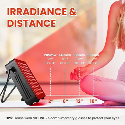 ⭐️Red Light Therapy for Body, 660nm 850nm Near Infrared Light Therapy Panel, 60 Dual Chip LED Device with 300W of Power, Ideal for Body, Face, Improve Sleep, Skin Health, Includes Hanging Kit & Handle thumbnail 4