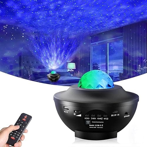 Galaxy Star Projector, Amorno Nebula LED Night Light for Room Decor, Ocean Wave Starry Sky Light Projector for Bedroom/Home Theater, Remote & Bluetooth Speaker, for Kids Teen Girl Boy Adults Gifts - Image 1