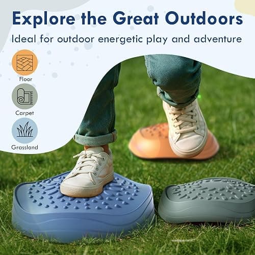 Lehoo Castle Stepping Stones for Kids, Balance Toddler Toys, Outdoor Toys | Non-Slip Sensory Toys, Balance and Gross Motor Skills, Indoor & Outdoor Obstacle Course for Kids, Coordination, 18M+ thumbnail 5