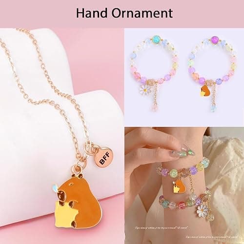 Mangpung Capybara Gifts,Kawaii Capybara Hair Accessories Gift Set Include Cute Capybara Hair Clips,Headband,Hair Band,Hair Ties,Purse,Stickers,Necklace,Bracelet,Christmas Birthday gift Set thumbnail 6