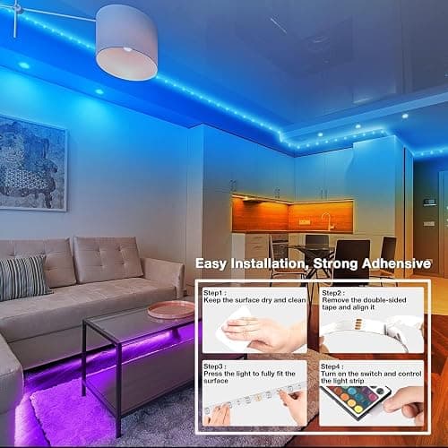 dalattin Led Lights for Bedroom 400ft, Smart Led Strip Lights with App Control Remote, RGB LED Light Strips, 24V Led Strip Lights for Room and Holiday Decoration(4 Rolls of 100ft) thumbnail 6