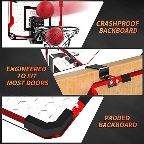 TEMI Indoor Basketball Hoop for Kids, Door Room Basketball Hoop,Mini Basketball Hoop with 4 Balls, Basketball Toys for 3 4 5 6 7 8 9 10 11 12 Year Old Boys thumbnail 4