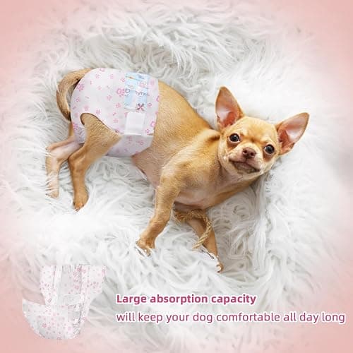 Disposable Dog Diapers Female 90 Count Doggie Diapers for Female Dogs (Waist 10-16.5 in S) Super Absorbent Small Doggie Diapers for Heat Excitable Urination or Incontinence - Pink thumbnail 5