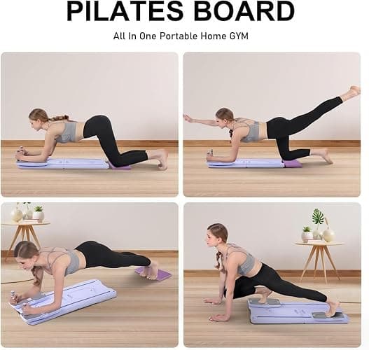 Pilates Reformer Board Set - 2025 Foldable 8-in-1 Pilates Machine for Full Body Workouts, Ab Core Trainer with Resistance Bands, Portable Home Pilates Equipment for Women & Men thumbnail 4