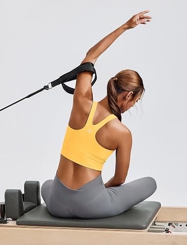 PINSPARK Women Sports Bra High Neck Racerback Workout Crop Tank Top Longline Padded Yoga Tops with Built in Pads thumbnail 6