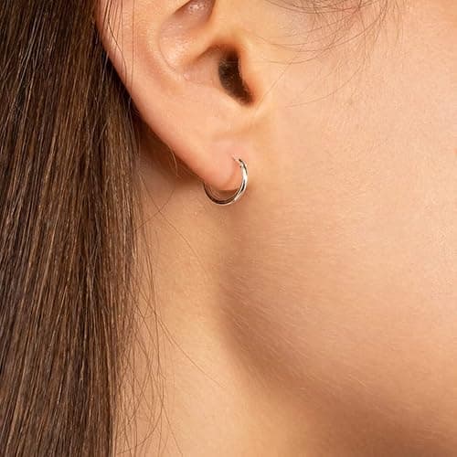 EPIRORA Silver Hoop Earrings- Cartilage Endless Small Hoop Earrings Set for Women Men, 3 Pairs of Hypoallergenic 925 Sterling Silver Tragus Earrings Nose Lip Rings thumbnail 8