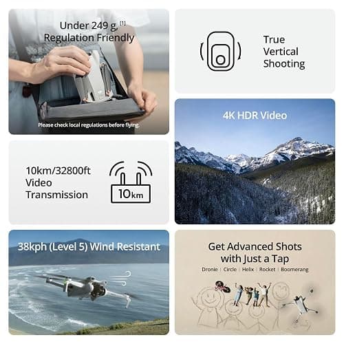 DJI Mini 3 Fly More Combo (DJI RC), Drones with Camera for Adults 4K, 3 Batteries for 114-min Flight Time, Vertical Shooting, 32800ft (10km) Video Transmission, Lightweight Mini Drone for Beginners thumbnail 2