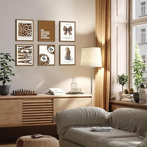 SQKMYSU Cheetah Poster Set of 6, Trendy Leopard Lucky 8 Ball Wall Art, Inspirational Bible Wall Decor Girly Preppy Canvas Painting Prints for Bedroom Living Room Dorm 8x10 inch Unframed thumbnail 4