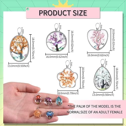 YionZian 20Pcs 5Styles Dried Flower Tree Pendant Plant Pressed Flower Charms Mix Lacework Transparent Resin Beads Charms for DIY Necklace Bracelet Jewelry Making thumbnail 2
