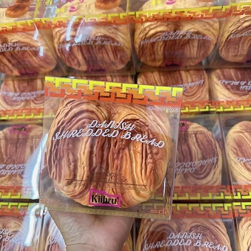 Kiibru Squishy Danish Shredded Bread 5.3" Jumbo Slow Rising Squishies Scented Stress Relief Kids Gift Toys thumbnail 8