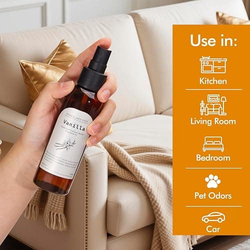 Vanilla Fragrance Room Spray, Long-Lasting Room Freshener for Home, Bathroom and Kitchen, Air Freshener Spray, Odor Eliminator, 2 x 4.06 fl oz thumbnail 2