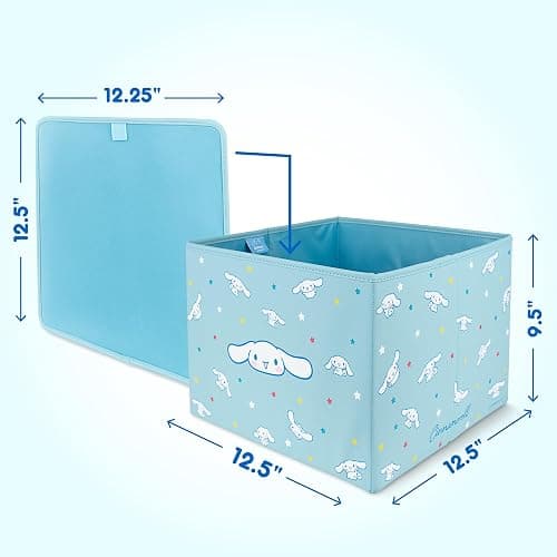 Sanrio Cinnamoroll Car Trunk Organizer, Steering Wheel Cover, Air Freshener & Refill – Cute, Collapsible, Heavy-Duty Storage & Car Accessories for Groceries, Tools, Travel – 12.5"L x 12.5"W x 9"H thumbnail 2