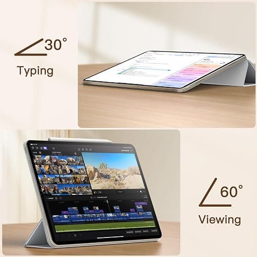 JETech Magnetische Hülle für iPad Pro 12,9 Zoll 2022/2021/2020/2018 (6./5./4./3. Generation), Pencil 2. Generation Aufladung, Schutzhülle Auto Wachen/Schlafen (Silber) thumbnail 6