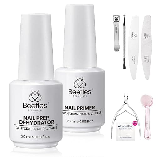 Beetles Nail Dehydrator and Primer Kit 2Pcs 20ml with Manicure Tools | Large Capacity Acid Free HEMA Free Nail Prep Kit for Gel Polish and Acrylic Nails with Strong Bond thumbnail 8