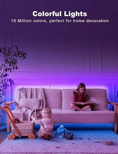 DAYBETTER Smart RGB Led Strip Lights, 200ft Led Lights for Bedroom with App Control, Multicolor Changing Led Light Strips Apply for Home Decor, Living Room, Kitchen, Home Party Decoration thumbnail 2