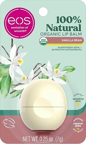eos 100% Natural & Organic Lip Balm Sphere- Vanilla Bean, 0.25 oz - Image 1