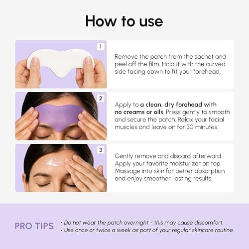 MAREE Forehead Wrinkle Patches – Collagen Wrinkle Patches with Retinol & Hyaluronic Acid for Face Lift – Fine Lines Deep Forehead Wrinkles Treatment Remover – Face Tape for Wrinkles Between Eyebrows thumbnail 6