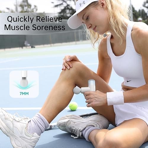 opove M3 Mini Massage Gun for Back Pain Relief, with Facial Mode, 7mm Amplitude, 4 Vibration Levels Ultralight Portable and Rechargeable Fascia Gun Active Recovery Women Presents thumbnail 3