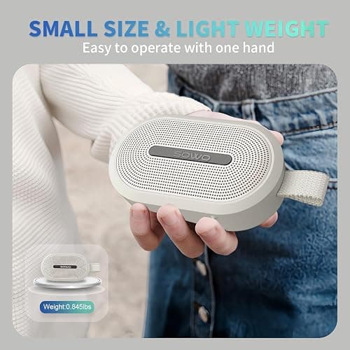 SOWO Wireless Portable Small Speaker, Ultra Magnetic Bluetooth Speaker for Golf Cart, Coverless IP67 Waterproof, 24 H Playtime, Pro Sound, Clip Hanging Design for Outdoor, Indoor - White thumbnail 3