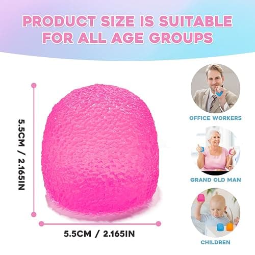 Squishy Fidget Toys Stress for Kids and Adults, Super Solid Squeeze Ball, Sensory for Stress Relief, Birthday, Easter Basket Stuffers and Party Favors(Pink) thumbnail 2
