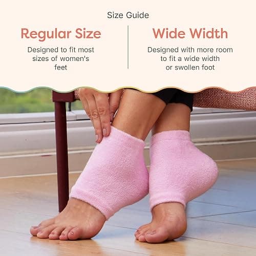 ZenToes Moisturizing Socks for Cracked Heel Treatment, Vitamin E, Olive Oil and Jojoba Oil Infused Heel Socks, Galentines Day Gifts, Self Care Gifts for Women (Fuzzy Pink, Regular) thumbnail 7