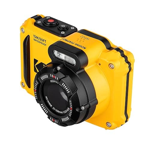 Kodak PIXPRO WPZ2 Digital Camera (Yellow) | 16MP Sensor, 4X Optical Zoom, Waterproof Shockproof Design & Full HD Video | Great for Outdoor & Travel Photos (WPZ2YL) + 32GB Card + Case + Cleaning Cloth thumbnail 7