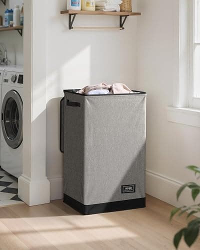 SOLEDI Laundry Hamper with Lid 90L Large & Tall Collapsible Laundry Basket, Clothes Hamper with Bag Removable Easy to Carry, Dirty Hampers for Bedroom, Bathroom, Dorm, College, Grey thumbnail 2