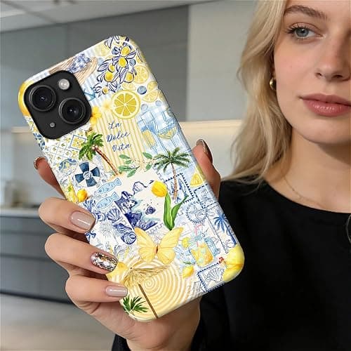 COTAIL Case for iPhone 13 14, Cute Phone Case, Lemon Summer Collage | Hybrid 2-Layer Phone Cover，Military-Grade Protection Durable Shockproof Anti-Scratch Cases thumbnail 7