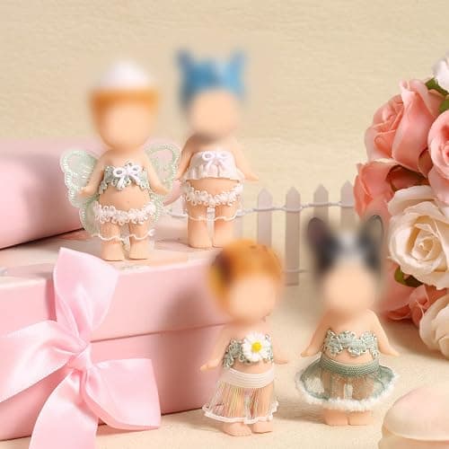 4 Sets 3in Angel Doll Clothes, Toy Collector Costume with Tops & Skirts for Display and Decoration(Green) thumbnail 7