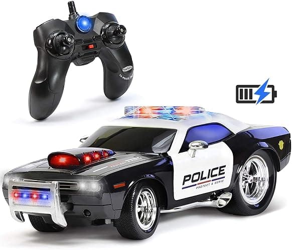 Kidirace Rechargeable Police Car Remote Control Toy for Kids, Hobby Rc Cars Toys, Lights & Siren, Birthday Gift Ideas for Boy Age 8-12 Years, Gifts for Boys & Girls Ages 3 4 5 6-8 9 10 11 12 Year Old - Image 1