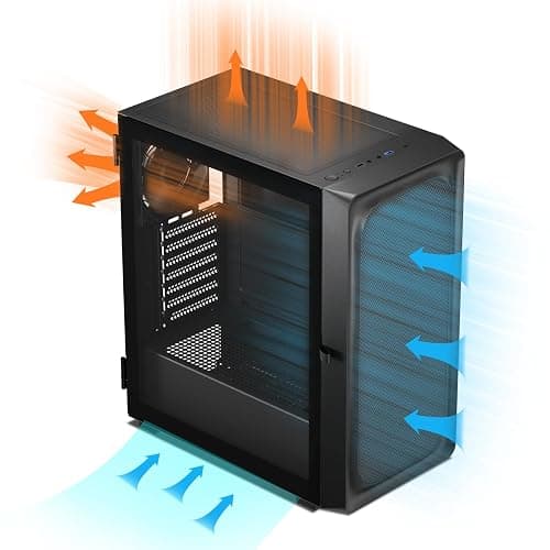 DARKROCK EC2 Black ATX Mid Tower PC Case, Type-C Ready, Supports 50 Series Graphics Cards, Tempered Glass Side Panel, up to 8 x 120mm Cooling Fans & 1 x 360mm Radiator, 1 x Pre-Installed Fan thumbnail 8
