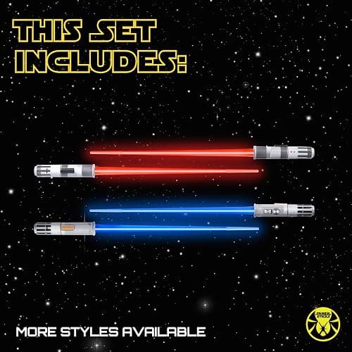 Lightsaber Chopsticks Light Up Star Wars Chopstick Light Up Mini Light Saber Chopsticks for Adults Cool Chopstick Light Saber Sticks Led Chop Sticks Jedi Stix Blue Red 2 Pairs thumbnail 8
