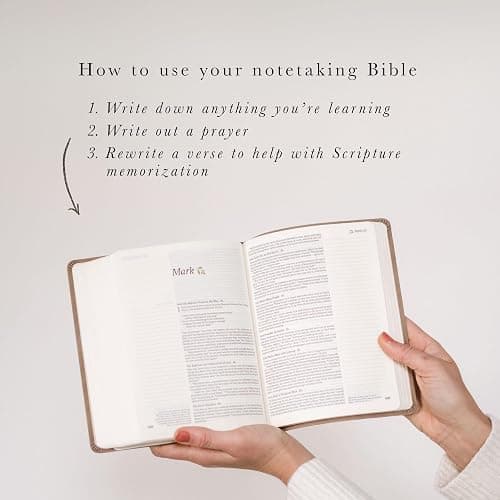 Hosanna Revival NLT Bible for Women — Journaling & Study Bible with Wide Margins, Taupe Leather-like Cover, Floral Design, New Living Translation Notetaking Bible: Marlo Theme thumbnail 4