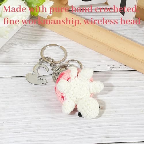 2pcs Turtle Keychain for Lovers Women Cute Crochet Key Chains for Handbags Tote Bags Car Charms Purse Backpacks Personalized thumbnail 6