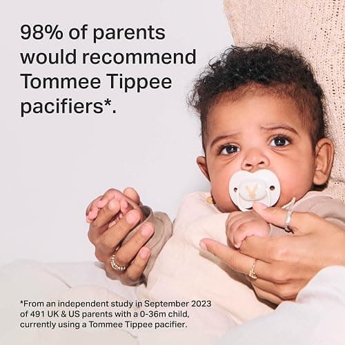 Tommee Tippee Anytime Matte Newborn Pacifier, 0-6 Months, Pack of 6 | Symmetrical Baglet, BPA-Free Silicone Soother, Blue & Green thumbnail 5