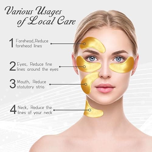 Permotary 30 Pairs Crystal Collagen Under Eye Mask, Gold Gel Collagen Eye Pad For Moisturizing, Reducing Dark Circles & Puffy Eyes (30 Pairs Gold) thumbnail 4