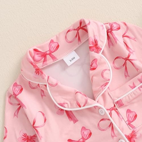 Balaflyie Baby Girl Button Down Pajamas Romper One-Piece Jumpsuit Long Sleeve Sleeper Infant Sleepwear thumbnail 3
