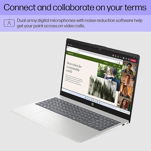 HP 15.6 inch Laptop, HD Touchscreen Display, AMD Ryzen 3 7320U, 8 GB RAM, 128 GB SSD, AMD Radeon Graphics, Windows 11 Home in S Mode, Natural Silver, 15- fc0099nr thumbnail 3