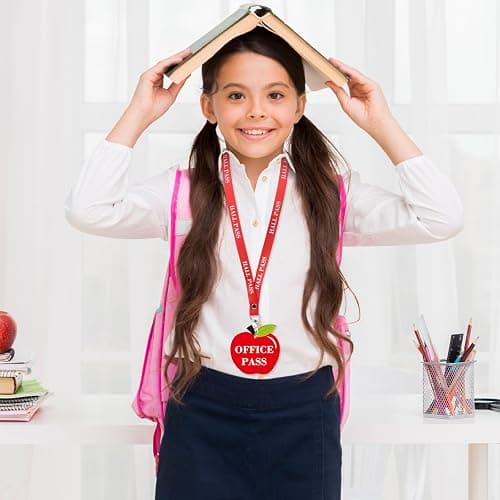 6 Sets Hall Passes for Classrooms, PVC Hall Lanyard Passes for Hall Restroom Library Office Boy Girl and Nurse Ideal for Classroom School Supplies. (Cute) thumbnail 2