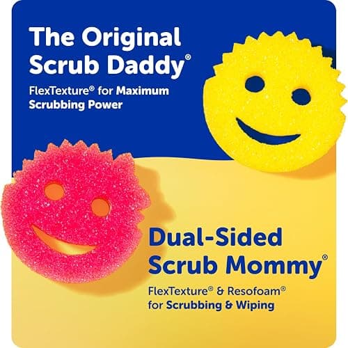 Scrub Daddy Scrub Mommy Sponges - Dish Scrubber + Non-Scratch Cleaning Sponges Kitchen, Bathroom + Multi-Surface Safe - Dual-Sided Dish Sponges for Scrubbing - Online Exclusive (3 Count) thumbnail 7