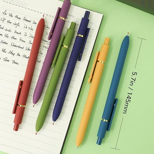 UIXJODO Gel Pens, 12 Pcs Black Ink Pens for Women, 0.5mm Fine Point Smooth Writing Pens, High-End Series Retractable Pens for Journaling Note Taking (12 Pcs Gold Morandi and Vintage) thumbnail 5