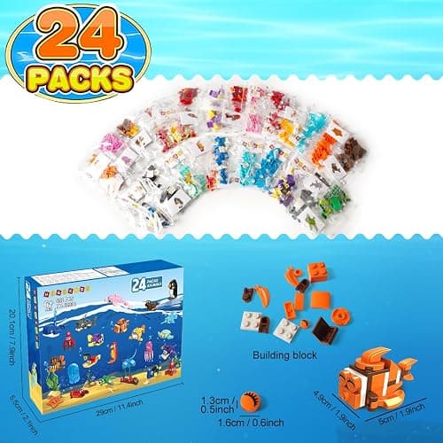 24 Pack Party Favors for Kids Ocean Building Set for Boys Girls Age 6-12 | 629 PCS Mini Building Block Toy for Party Favors, Goodie Bag Fillers Classroom Prizes Birthday Back to school Valentines Day thumbnail 8